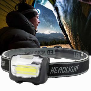 Head lamps Portable Headlamp 3 Modes LED Emergency Headlights Adjustable Headband Outdoor Camping Hiking Mini Head Torch Battery Powered P230411