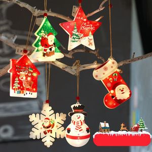 ديكورات عيد الميلاد ديكور الضوء المعلقة LED Santa Tree Festival Night Night for Party Home HK3