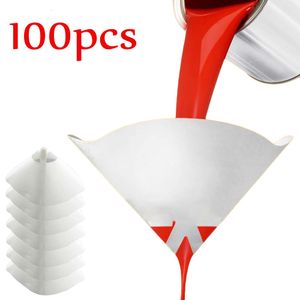 New Car Paint Spray Mesh Paper Filter Purifying Straining Funnel Disposable Paint Filter Conical Nylon Micron Paper Funnels Tools