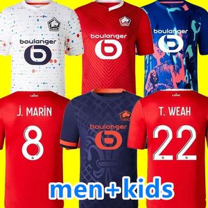 2023 2024 LOSC Lille Futebol Jerseys UMTITI ANDRE CABELLA J DAVID YAZICI ANGEL Camisa de futebol 23 24 Lille Olympique HARALDSSON ZHEGROVA Quarto Maillot Homens Kit Infantil