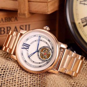 Męski turbillon zegarek najwyższej klasy Wykwintny AAA Automatyczny ruch mechaniczny Rzucona średnica pleców 42 mm High End Mineral Scratch Scratch Watch Blue Designer Watch