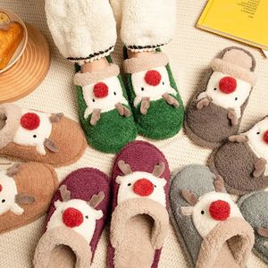 Slippers Feslishoet Womens Memory Foam Cute Animal Fuzzy Christmas Reindeer Indoor Warm Fleece House Shoes 231110