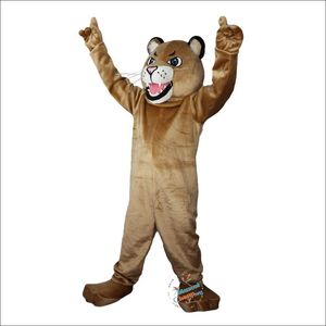 2024 Discount Brown Leopard Panther Cartoon Mascot Costume Party Fancy Dress Suits Adult Unisex