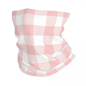 Halsdukar rosa gingham tartan kontrollerade plädar kvinnor bandana nacke cover check mask halsduk multifunktionell fiske balaclava andningsbar