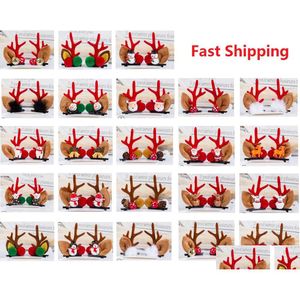 23 Styles Christmas Hairpin Cartoon Santa Claus Snowman Antler Hair Clip Child Adt Headband Decoration Drop Delivery Dhavm