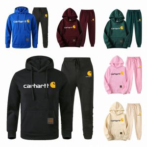 Carhart Hoodies Tasarımcı Mens Trailtsits Jogger Sportswear Sıradan Sweatershirts Sweatpants Ceket Pulover Polar İki Parçalı Setler Lüks Trailsuit Clo L90C#