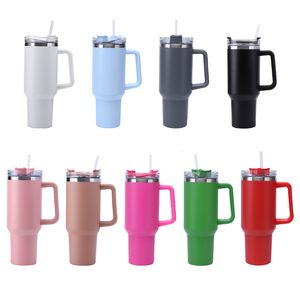 40oz Stainless Steel Cups Silicone handle Lid Straw 2nd Generation Car mugs Water Bottles Wholesale