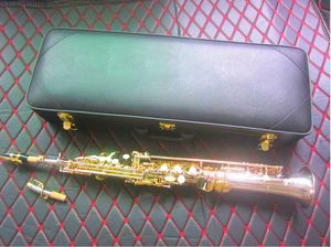 Ny BB -sopransaxofon W037 nickelpläterad silver mässingsrör guldnyckel sax med munstycke vassar böj nackfri frakt