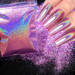 Nail Glitter 10g/Bag Laser Purple Red Nails Art Powder Holographic UV Gel Tips Fine Pigment Dust Sparkly DIY