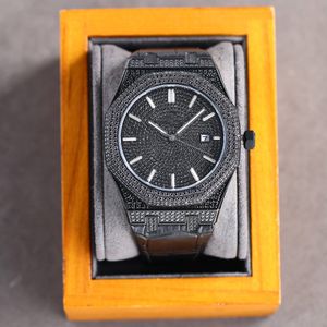 Handgefertigte Diamantuhr für Herren, automatische mechanische Uhren, 40 mm, Saphir, Damen-Business-Armbanduhren, Montre de Luxe