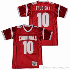DIY Design Retro Movie Trubisky #10 High School Jersey zszyte koszulki piłkarskie uniwersyteckie