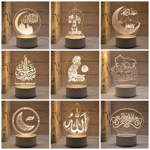 ノベルティアイテムEid Mubarak Decor Lights Moon Castle 3D LED NIGHT LIGHT GURBANG KAEREEM TABLE ORMANMENTS RAMADAN装飾