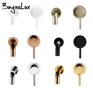 Bathroom Sink Faucets Bagnolux Black Chrome Rose Gold Brushed Polished Brass Single Handle Cold Water Wall Mounted Embedded Basin Faucet 230410