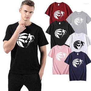 Herr t-skjortor sommar hip hop basketballer t-shirt män avslappnad bomull kort ärm rolig tryckt topp man harajuku cool tee skjorta 7 färg