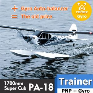 ElectricRC Aircraft FMS RC Airplane 1700mm PA18 PNP J3 PIPER SUPER CUB 4S 5CH with Gyro Auto Balance Trainer初心者モデル航空機平面231110