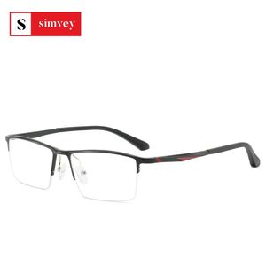 Solglasögon ramar mode simvey aluminium recept glas kvinnor män affärs vintage stil optisk halvram myopia glasögon