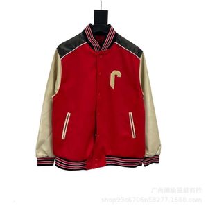 23FW High Edition C Family Autumn and Winter New Handduk Broderi Stora panel Läder Simple Casual Ins Men's Women's Baseball Jacket