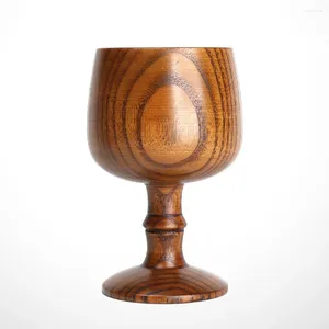 Bicchieri da vino Bicchieri di vetro Bere Calice con stelo in legno di giuggiola infrangibile rosso
