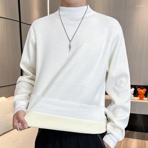 メンズセーター秋/冬のクラシックタートルネックニットニットベース肥厚メンズ服ブラックセーター暖かさジャンパープルオーバー