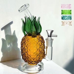 Tjock ananas bongs glas vatten rörbubblor percolator hopah rigs återvinnsolje rigg aska catcher med 14 mm fogskål