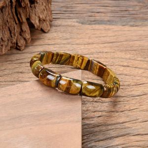 Bangle Natural Tiger Eye Peade Bransoletki Bransoletka jogi dla mężczyzn kobiety elastyczna linowa biżuteria magnetyczna ochrona zdrowia dusza