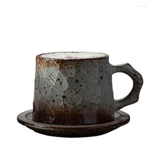 Xícaras pires de pires de chá cerâmica xícara de café e pires simples cappuccino viagens de viagem criativa Tasses Home Drinkware