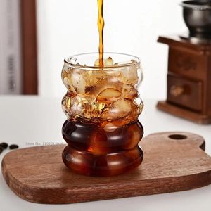 Bicchieri da vino 300ml Forma d'onda Tazza di vetro Bottiglia d'acqua Birra resistente al calore Bicchieri Tazza da tè Caffè Succo di latte Fornitura per la cucina di casa