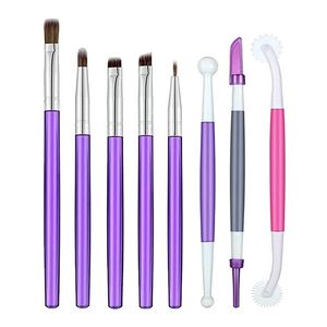 Suprimentos festivos Other Party Party Practical 8 PCS Cookie Cake Brushes Tools Definir Ferramenta de Passo de Bijal de Alimentos para DIY Sugar Chocolate