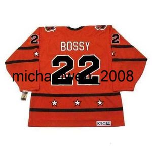 Weng Men Women Youth Bossy 1978 CCM Vintage Torn Back All Star Hockey Jersey All Cucited di alta qualità Qualsiasi nome qualsiasi numero di portiere Cut