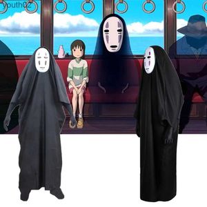Costumi anime No Face Man Spirited ay Cosplay Come Maschera Guanti Anime Miyazaki Hayao Mantello senza volto Cappotto Bambini Carnevale per adulti Purim Come ZLN231111