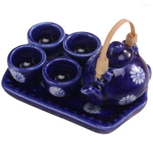 Teaware Sets 1 Set Miniature Ceramic Tea Cups Teapot Tray Mini Kettle House Props