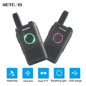 Outros artigos esportivos RETEVIS RT618 Mini Walkie Talkie Dual PTT Walkietalkies 2 peças PMR 4 Equipamento de comunicação Rádio bidirecional portátil Cafe el 231110