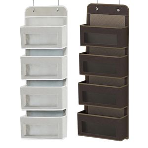 Storage Boxes Bins Over Door Hanging Bag 6 Pouch Bedroom Living Room Kids Nursery Shoe Mesh Pocket Holder Cabinets Indoor Organizer Coffee 230410