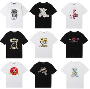 限定版のラビットメンズTシャツデザイナーベアタイガーダックプリントコットンルーズショートスリーブティーラグジュアリーブランドTシャツプルオーバーメンズレディースTシャツカップルティー