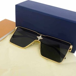 Óculos de sol de designer clássico de moda para homens Cyclone Square Metal Flour Gold Óculos de sol Tamanho UV400 Unissex Estilo Vintage Atitude Óculos de sol Proteção Óculos