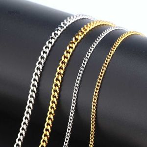 Trendy Gold Plated Jewelry Cuban Link Curb Chain Edelstahl Neck s 18k Filled Halskette für Männer