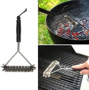 Tools BBQ Grill Outdoor Brush Clean Tool Accessories Stainless Steel Bristles Non-stick Cleaning Brushes Barbecue