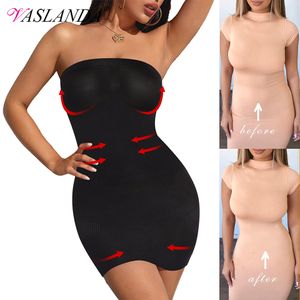 Shaper de barriga de cintura feminino Shapewear Slips completos sem alças para sob os vestidos Controle de barriga Slips Slimming Shairts Full Corpody Shaper Rouphless 230411