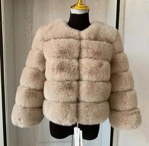 Moda Faux Fur Płaszcz Super jesienna Zima Krótka Faux Puszysta kurtka Wysoka jakość 7xl Dams Furry Płaszcze 231124