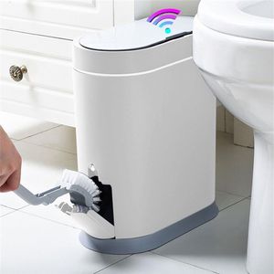 Joybosスマートセンサーゴミは電子自動バスルーム廃棄ガベージビン家庭用トイレを防水する狭い縫い目211229259E