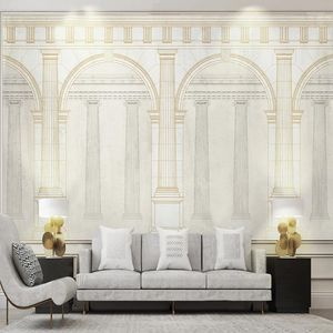 Bakgrundsbilder franska modernt ljus lyx romersk pelare po vägg väggmålning sovrum vardagsrum TV bakgrund 3d dekor som täcker fresco