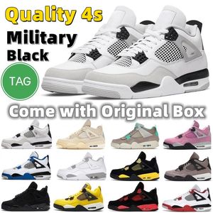 2022 Con Box Jumpman 4 Scarpe da basket 4s Uomo Donna Sneakers Designer Scarpe da corsa University Blue Black Cat White Cement Fire Red Outdoor Sports Trainer