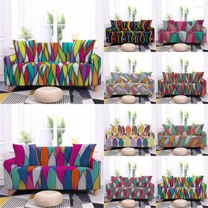 Chair Covers 1/2/3/4 Seater Colorful Geometry Wavy Line Elastic Sofa Cover Stretch Protective Slipcover For Living Room Corner Sectional