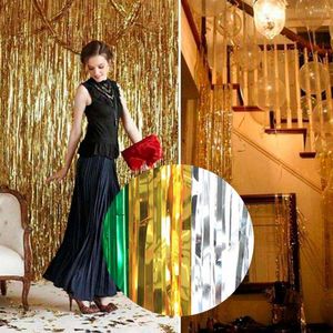 Party Decoration Fashion High Glossy Bachelorette Backdrop Bling Fringe Curtain Romantic Easy To Paste Foil Festival Supplies