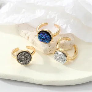 Cluster Rings 3Pcs Resin Imitation Stone Open Ring Set For Womens Gift Jewelry Trendy Personality Exquisite Colorful Adjustable Finger