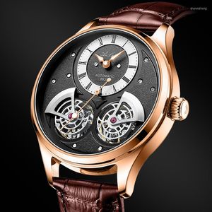 Нарученные часы 2023 Ailang Brand Men's Menans Automatic Mechanical Watch Двойные водонепроницаемые маховики для стимпанк бизнес -часы Rome Relo