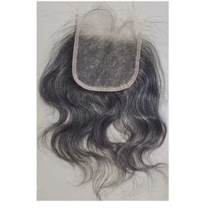 Custom 10inch dark ash gray salt and pepper natural highlights hd grey lace closure 4x4 body wave grey hair extension hairpiece 10inch lead about 13day