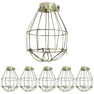 Pendant Lamps Black Wire Lamp Shade: Metal Basket Industrial Bulb Cage Guard For Ceiling Fan Plafond Chandelier