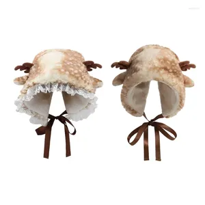 Berets Winter Adult Trapper Hat Antlers Cold Windproof For Cycling