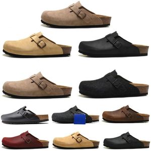 2023 Boston Clog Sandalen Männer Frauen Designer Hausschuhe Leder Outdoor Woody Loafers Für Männer Frauen Slipper Sandalen Braun Schwarz Winter Warme Hausschuhe Slides Größe 35-46